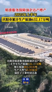 2025年上半年，慶陽市累計(jì)生產(chǎn)原油632.17萬噸